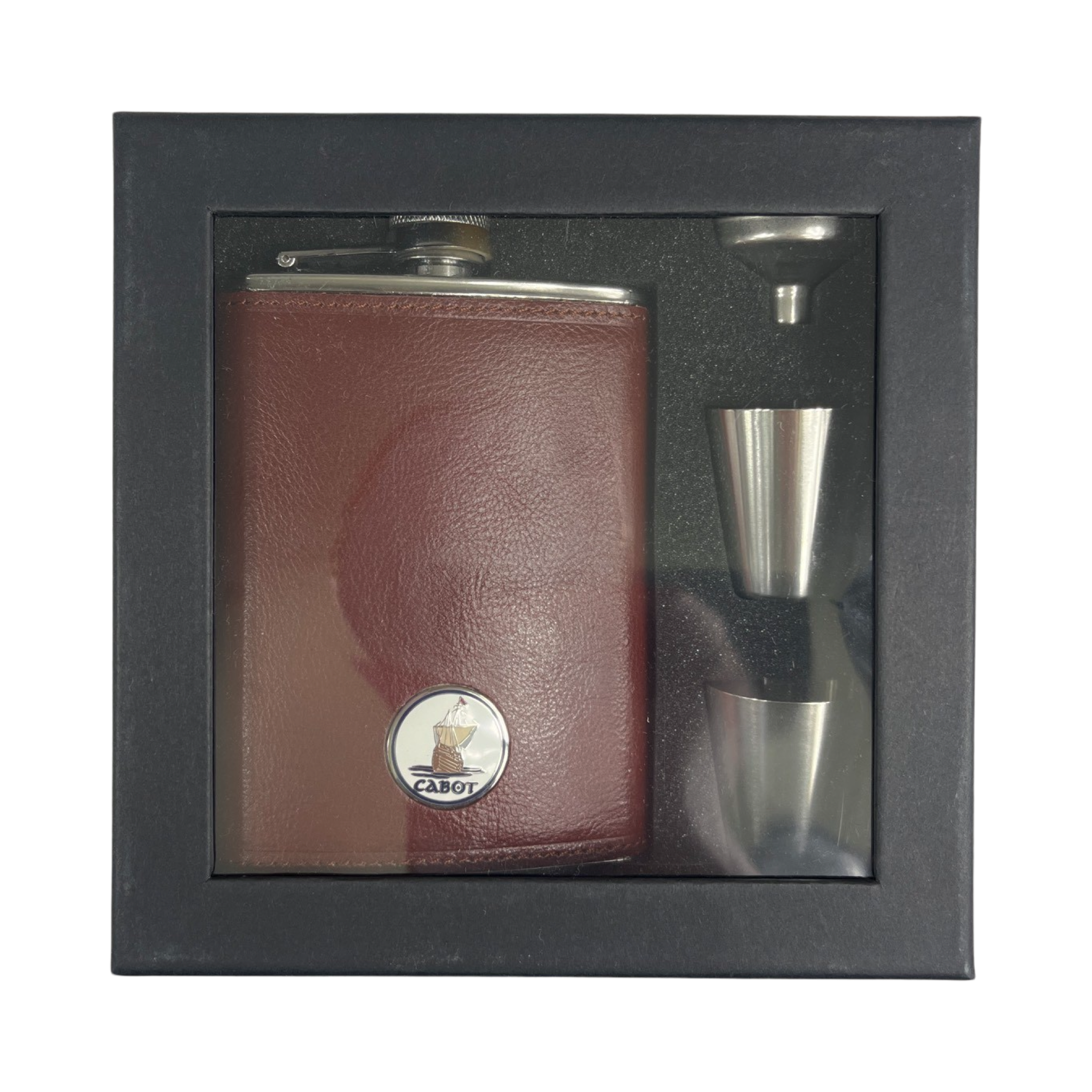 Ahead Cabot Links Leather Flask Set