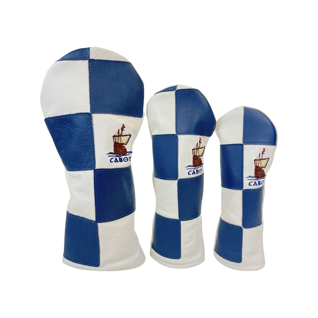 Dormie Cabot Links Checkered Blue & White Headcovers