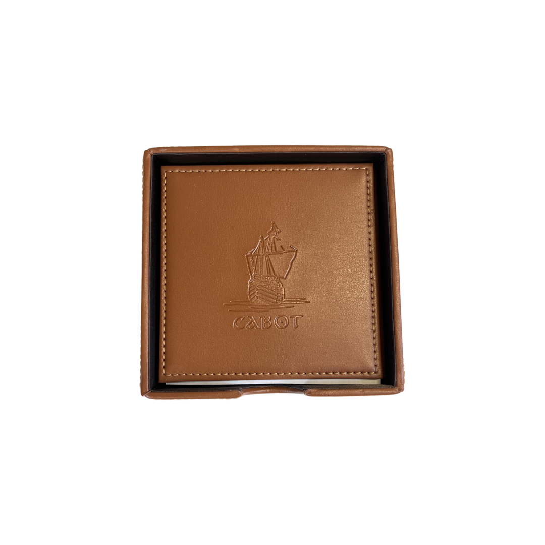 Ahead Cabot Links Leather Coaster Set